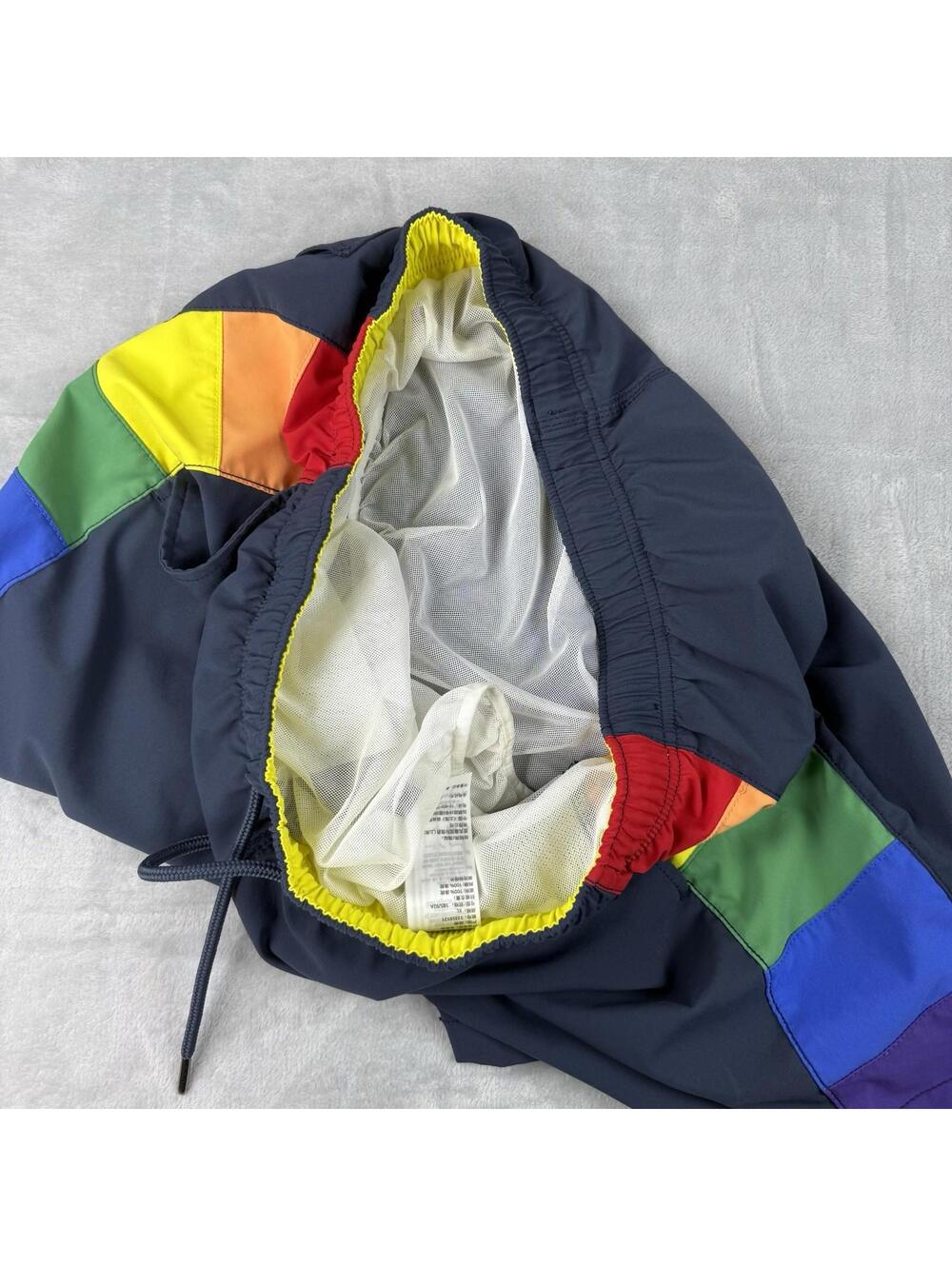 Abercrombie Fitch Swim Trunks Rainbow Stripe Mesh Lined Shorts Men Sz XL Summer - Picture 8 of 9
